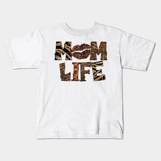 Mom Life Leopard Kids T-Shirt by Samphelinshop